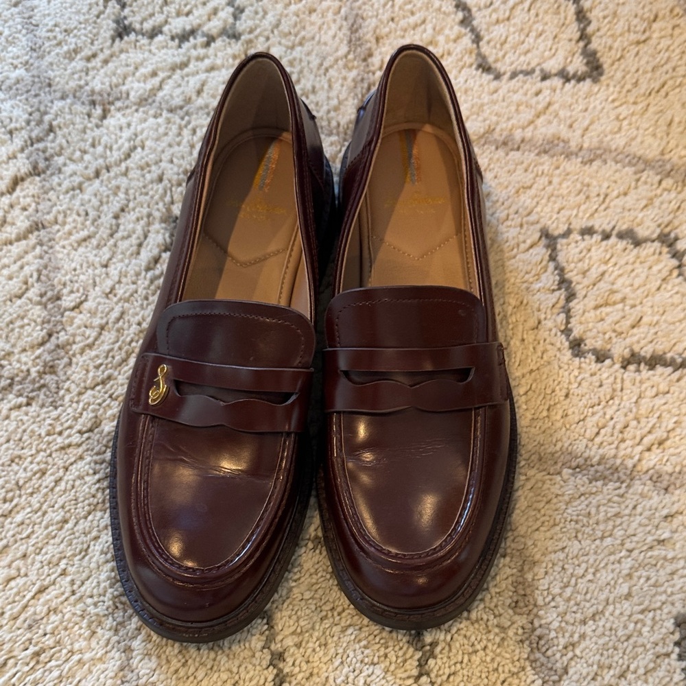 Sam Edelman Women's Burgundy Leather Penny Loafers